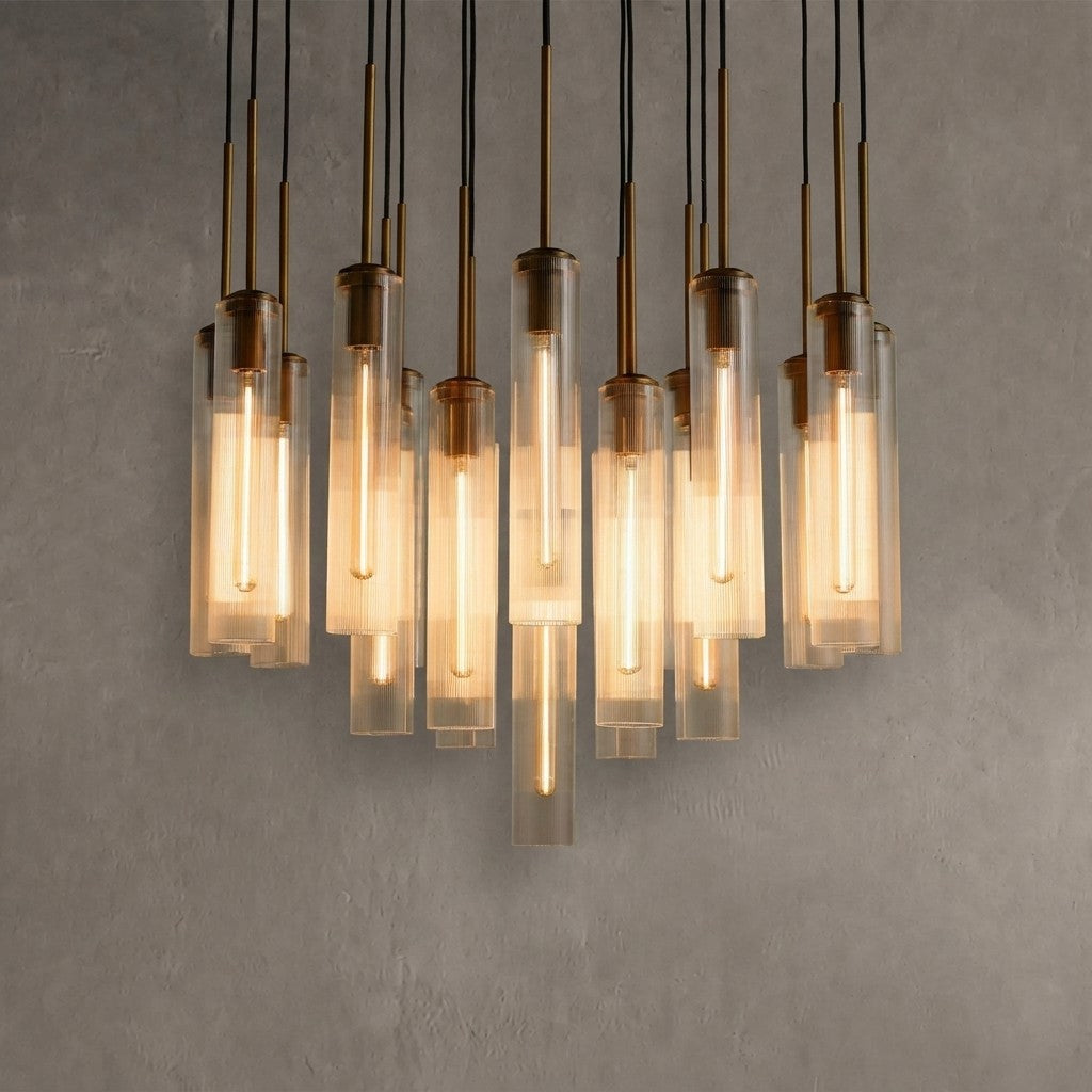 Colleena Fluted Glass Round Chandelier