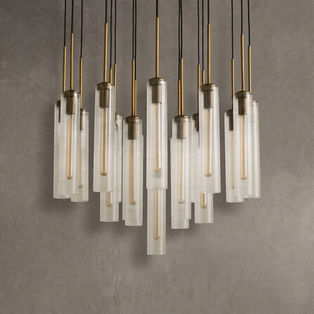 Colleena Fluted Glass Round Chandelier