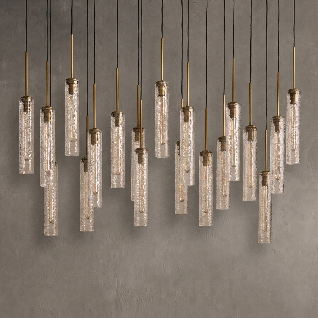 Colleena Linear Hammered Glass Chandelier
