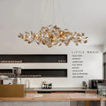 Colorful Glass Ginkgo Leaf Chandelier - Size A: 31.5″ LSapphireBlushlighting