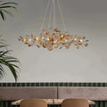Colorful Glass Ginkgo Leaf Chandelier - Size A: 31.5″ LSapphireBlushlighting