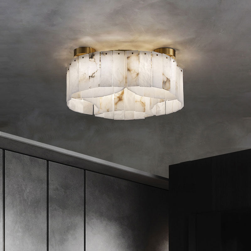 Contemporary Alabaster Flush Mount Ceiling Lamp-Chandeliers-Jecanoli