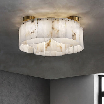 Contemporary Alabaster Flush Mount Ceiling Lamp-Chandeliers-Jecanoli