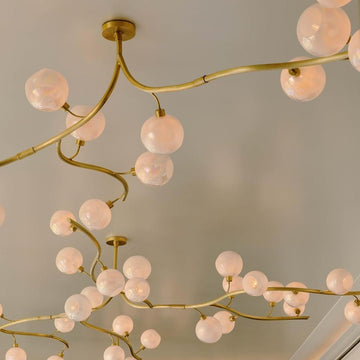 Contemporary Hand - blown Glass Globes Branch Chandelier for Dining Room Living Room and Kitchen Island - L140"*W60"*H32"Warm LightJecanoli