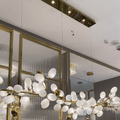 Creative Art Grape Chandelier Pure White Nordic Ring and Linear Design for Living Room or Dining Room - Linear/L47.2