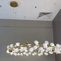 Creative Art Grape Chandelier Pure White Nordic Ring and Linear Design for Living Room or Dining Room - Linear/L47.2