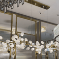 Creative Art Grape Chandelier Pure White Nordic Ring and Linear Design for Living Room or Dining Room - Linear/L47.2