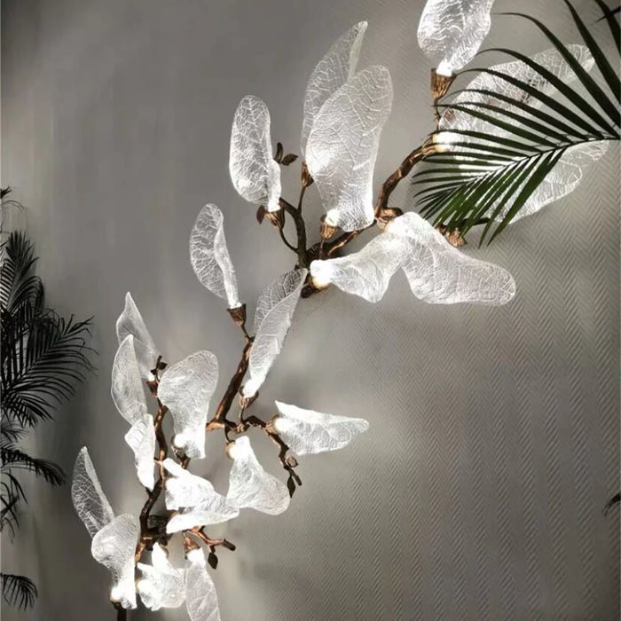 Creative Bionic Resin Leaves Chandelier for Living Room/Dining Room/Staircase - Wall Lamp/W27.5"*H59.1"Warm Light - Jecanoli