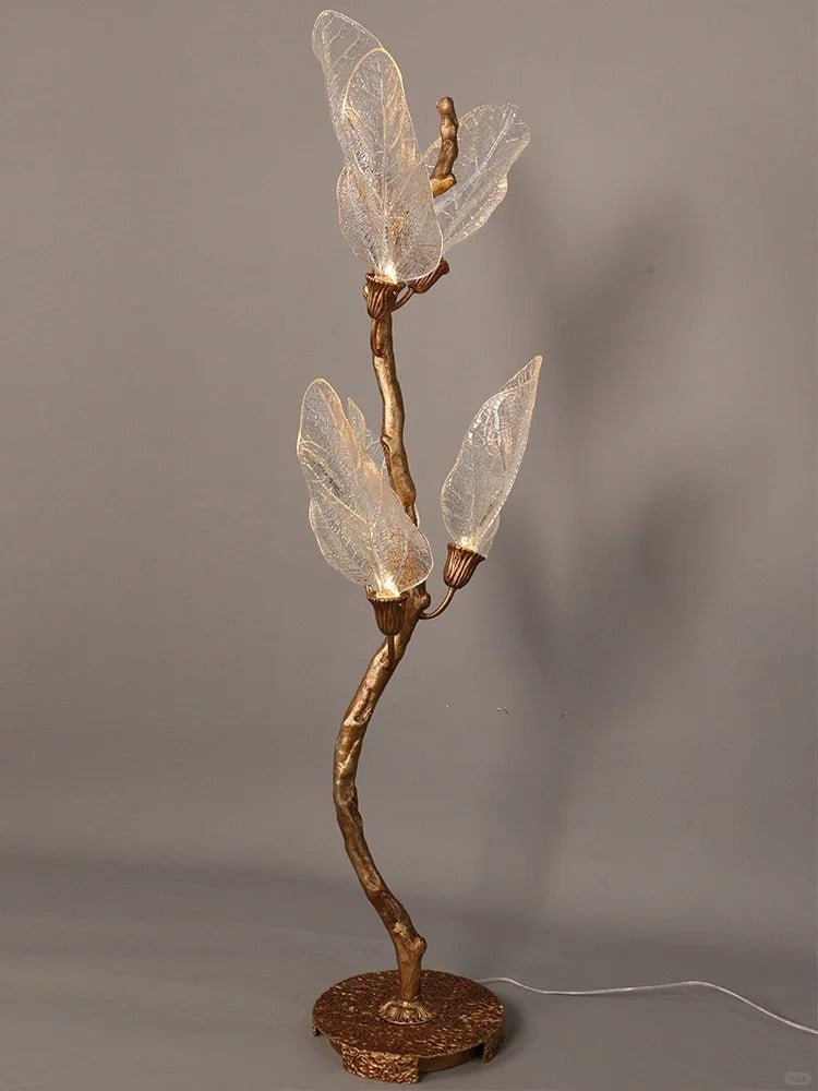 Creative Bionic Resin Leaves Chandelier for Living Room/Dining Room/Staircase - Floor Lamp/D23.6"*H63"Warm Light - Jecanoli