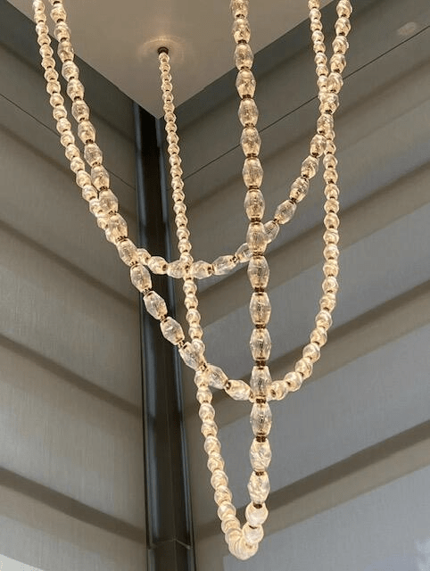 Creative Glass Pearl Necklace Pendant Chandelier for Living/Dining Room/Staircase-Jecanoli