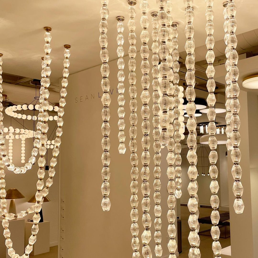 Creative Glass Pearl Necklace Pendant Chandelier for Living/Dining Room/Staircase-Jecanoli