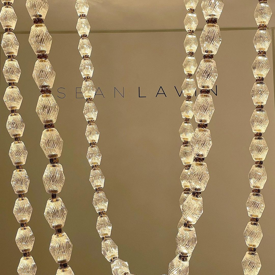Creative Glass Pearl Necklace Pendant Chandelier for Living/Dining Room/Staircase-Jecanoli