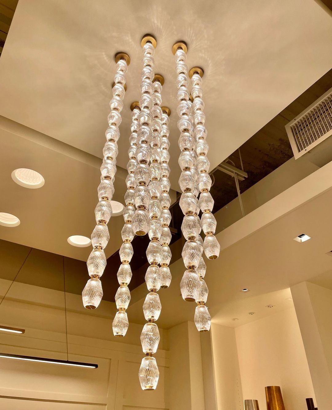 Creative Glass Pearl Necklace Pendant Chandelier for Living/Dining Room/Staircase-Jecanoli
