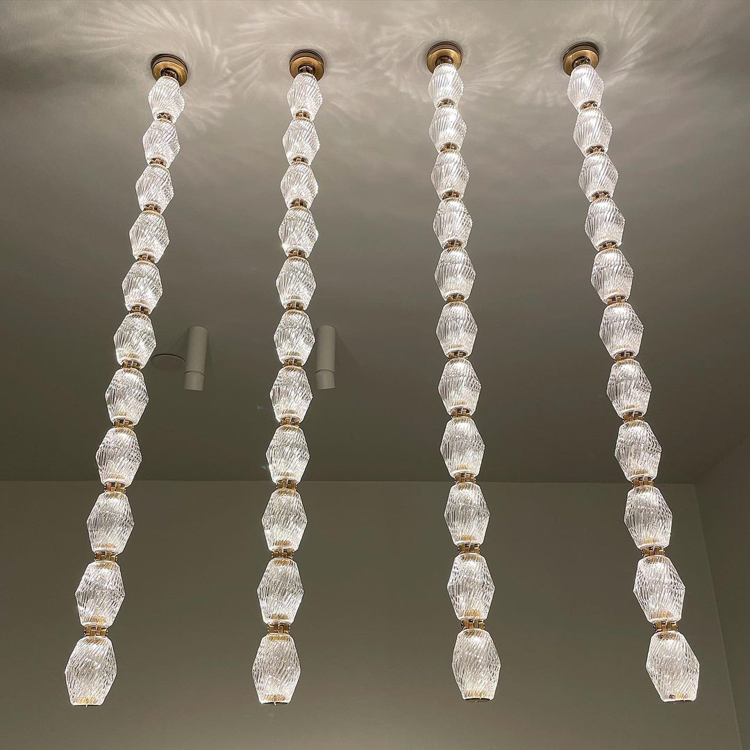 Creative Glass Pearl Necklace Pendant Chandelier for Living/Dining Room/Staircase-Jecanoli