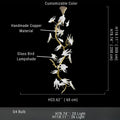 Crissy Branch Brass Bird Branch Staircase Chandelier - H78.74