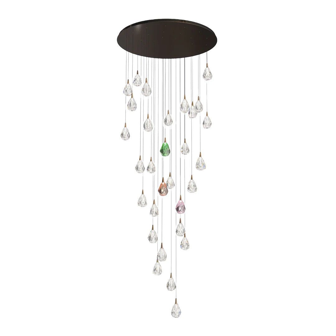 Crystal Chandelier for Staircase Luxury LED Ceiling Light - Jecanoli