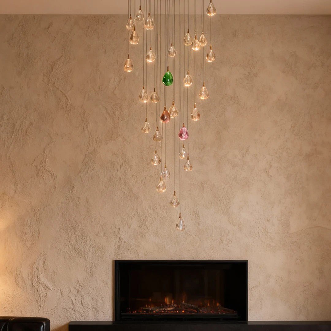Crystal Chandelier for Staircase Luxury LED Ceiling Light - Jecanoli