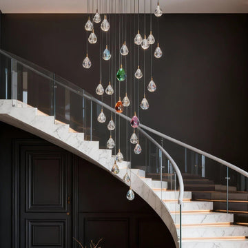 Crystal Chandelier for Staircase Luxury LED Ceiling Light - Jecanoli