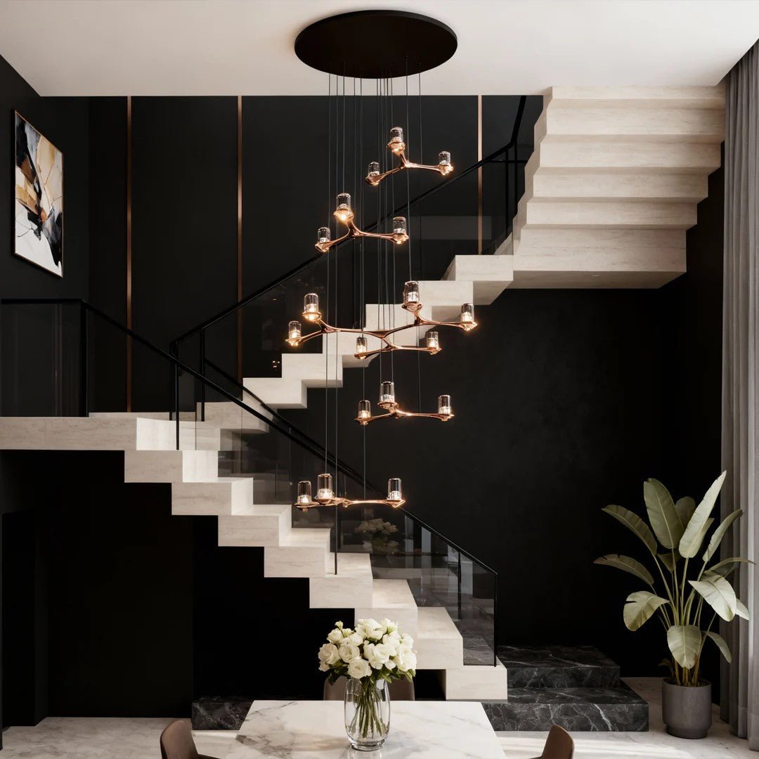 Crystal Staircase Chandelier Nordic Creative Ceiling Light - Jecanoli
