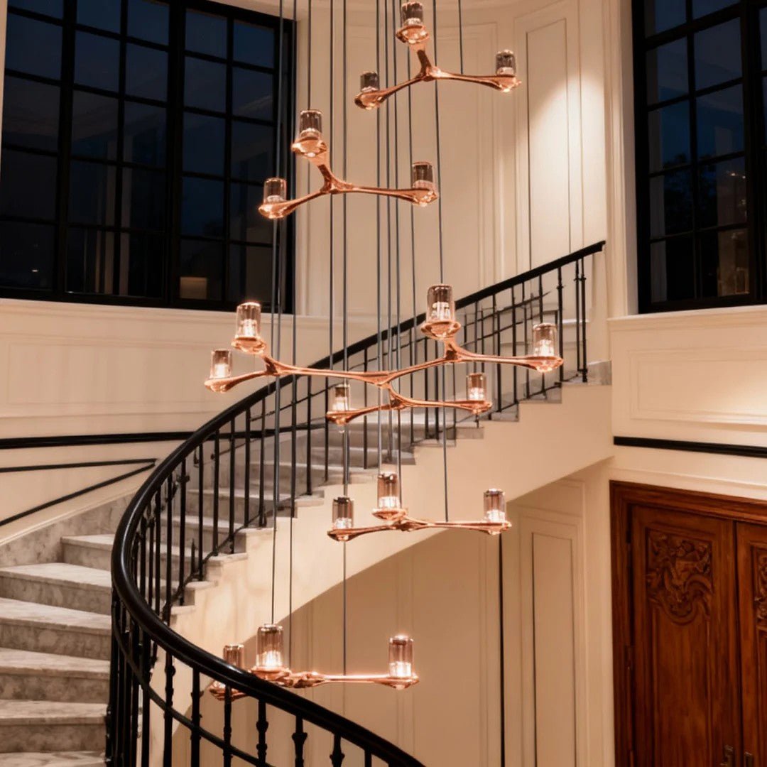 Crystal Staircase Chandelier Nordic Creative Ceiling Light - Jecanoli