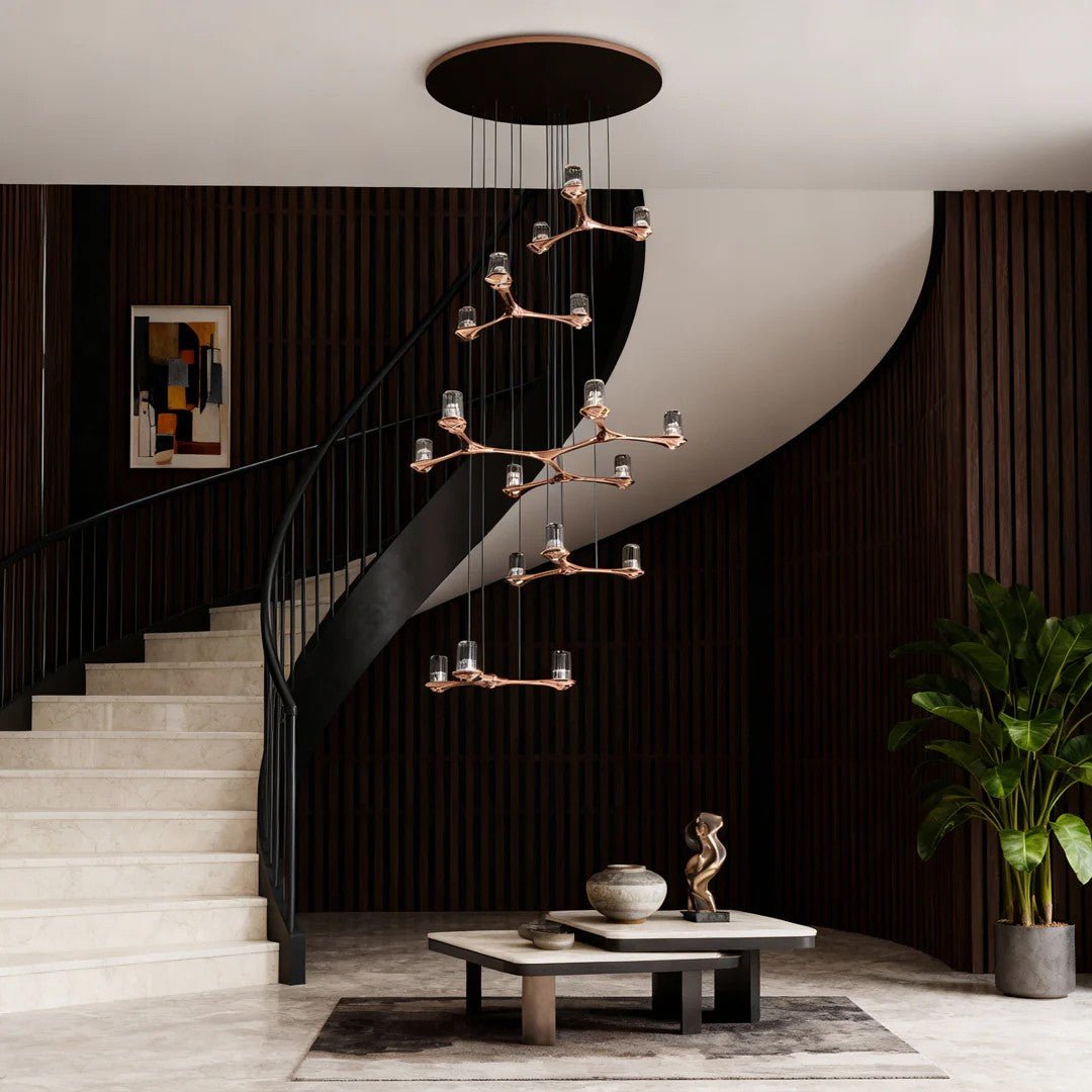 Crystal Staircase Chandelier Nordic Creative Ceiling Light - Jecanoli