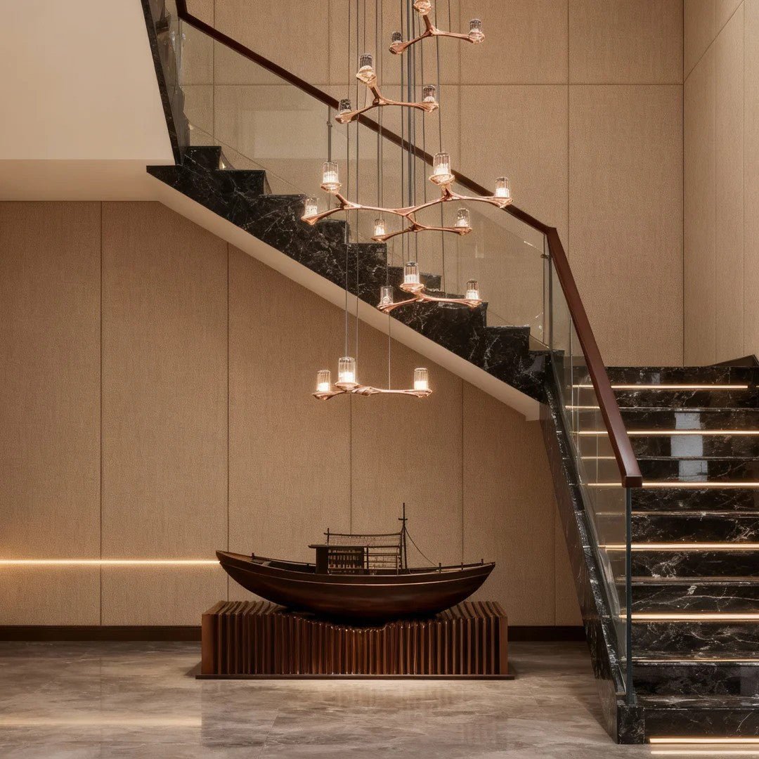 Crystal Staircase Chandelier Nordic Creative Ceiling Light - Jecanoli