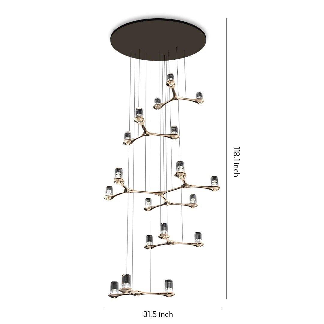 Crystal Staircase Chandelier Nordic Creative Ceiling Light - Jecanoli