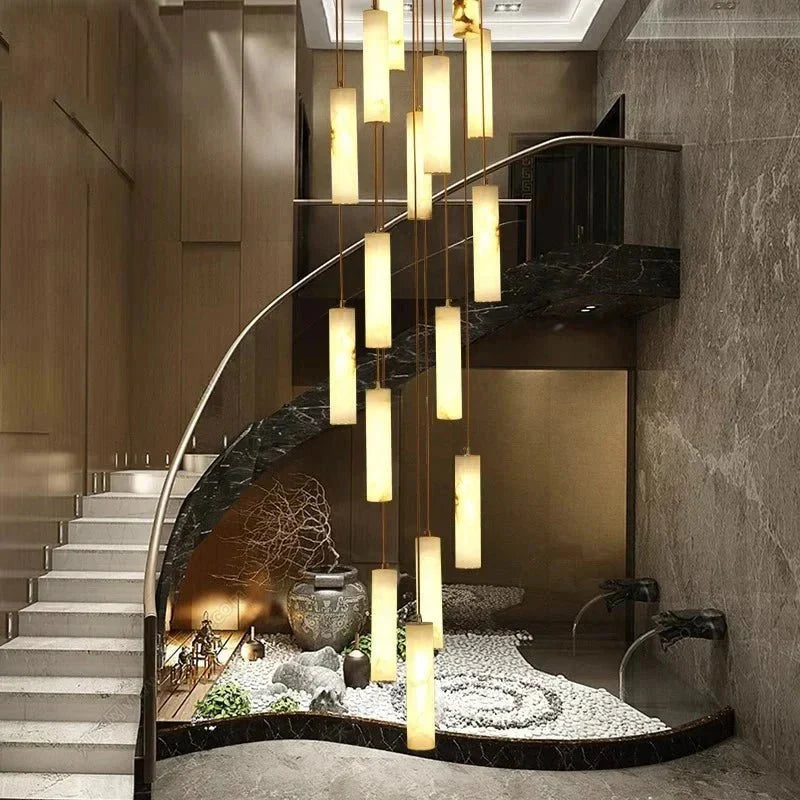 Darlen Modern Staircase Chandelier - 6 LightsRemote Control (Dimmable) - Jecanoli