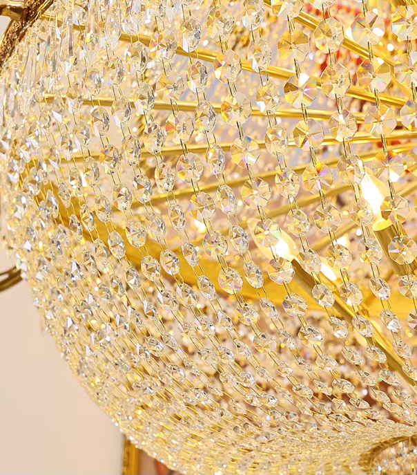 51X71 Inch Big French Empire Brass Crystal Chandelier for Foyer-大吊灯-Jecanoli
