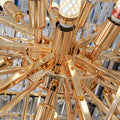 Decorative Large Vertical Crystal Staircase Chandelier Foyer Ceiling Light Fixture Lamp In Gray/ Amber Brim - L15.8