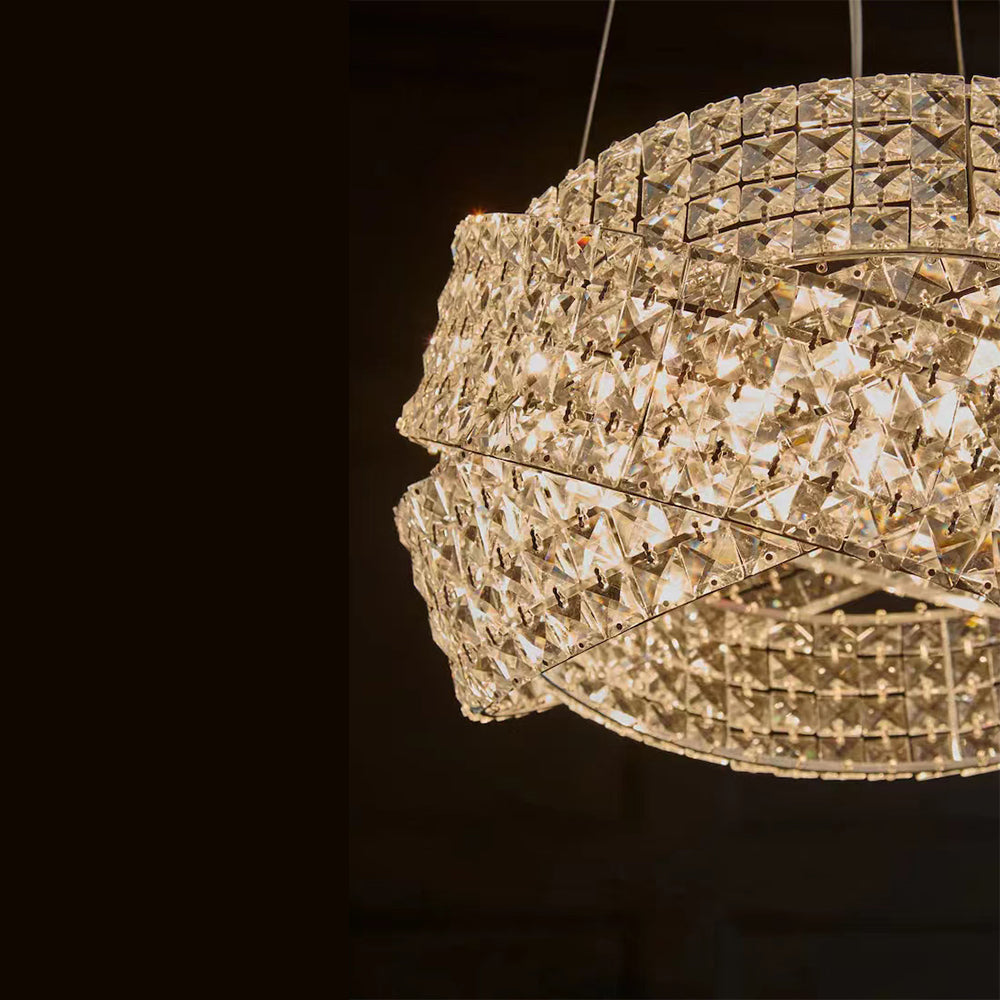 2023 New Crystal Chandelier with Chrome Iron Frame