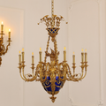 35X41 Inch 9 Lights Baroque Style Cast Copper Angles Antique French Empire Brass Chandelier-铜灯-Jecanoli