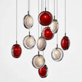 Multi-colored Round Panel Suspension Light Chandelier
