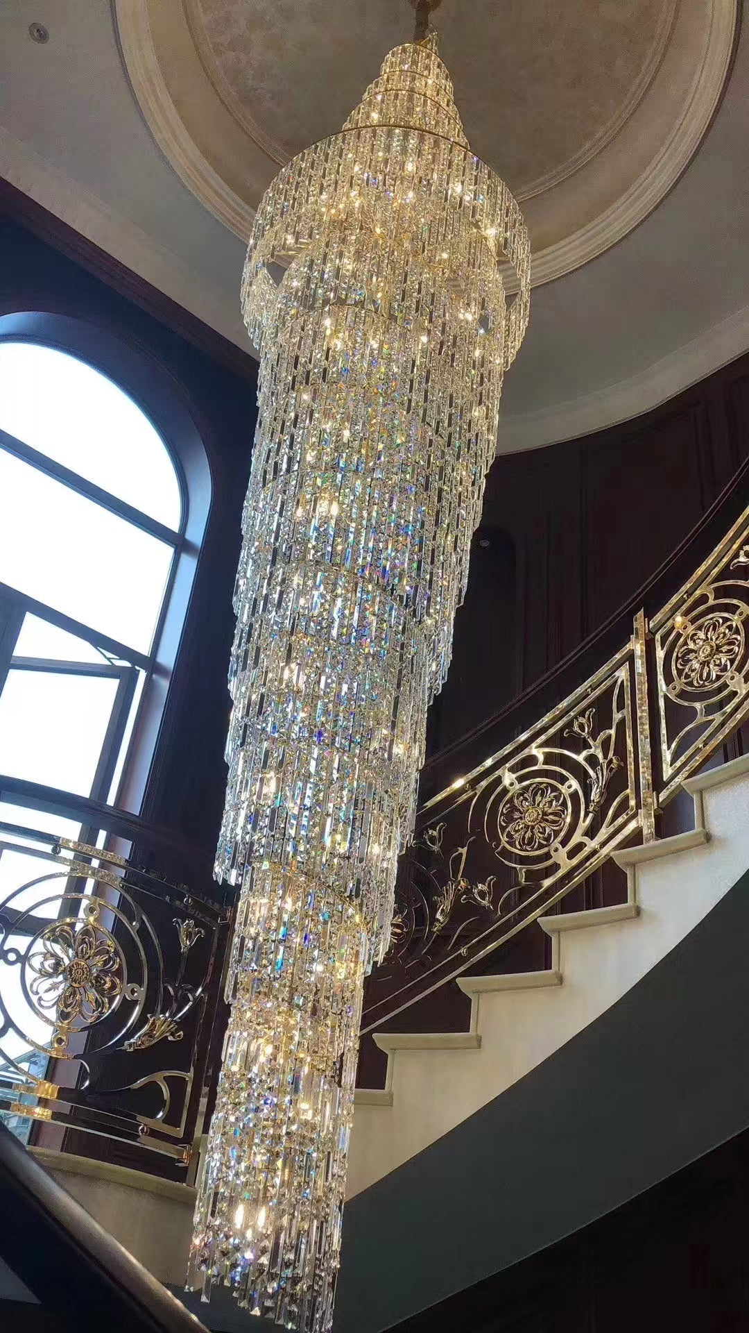 Luxury Spiral Crystal Chandelier for High-ceiling/Foyer/Staircase-Chandeliers-Jecanoli