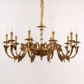 41X20 Inch 10 Lights Baroque Style European Antique Copper Chandelier-铜灯-Jecanoli
