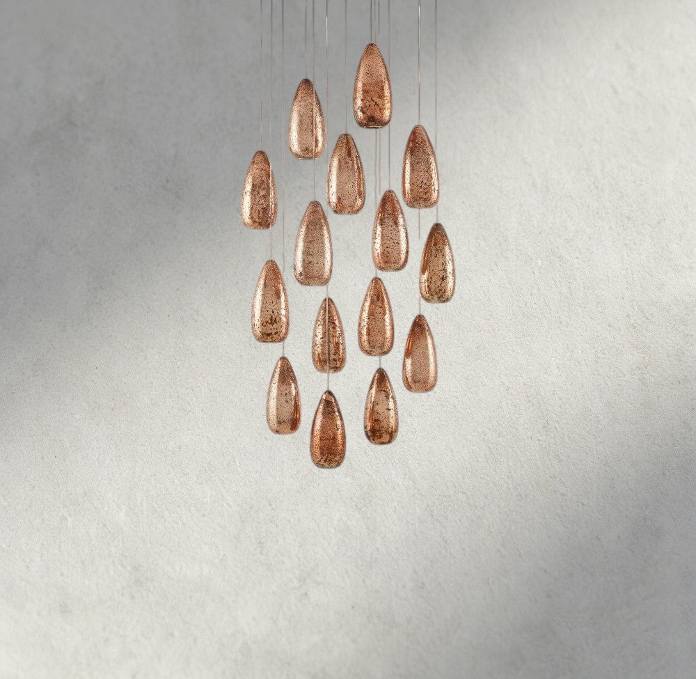 23" Edda Round Glass Chandelier 23", 35"