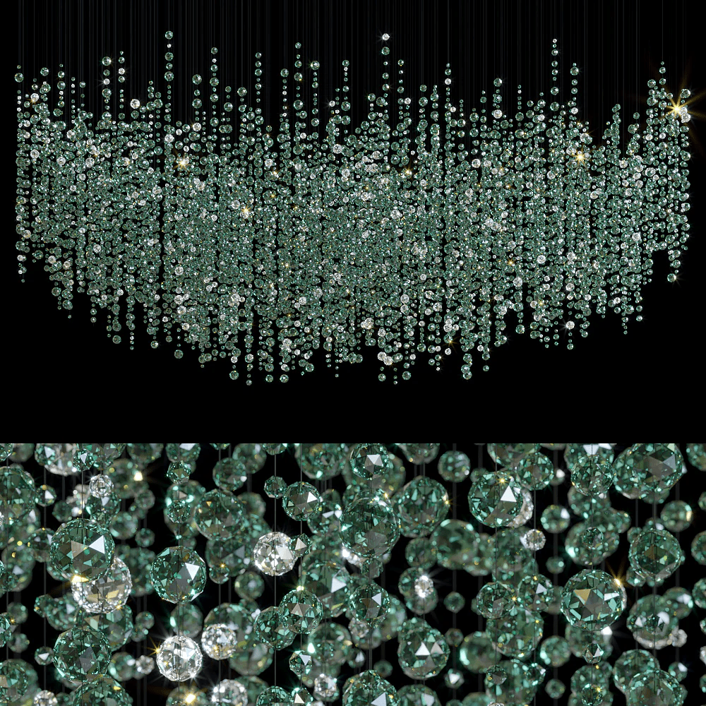 Emerald Rainfall Crystal Customize Chandelier - Support Customized Drawings - Jecanoli