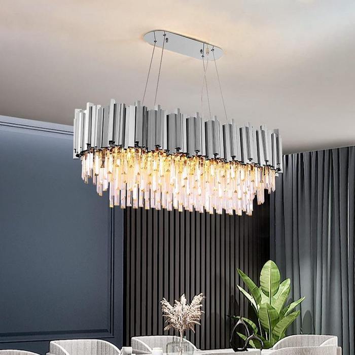 Enoch Crystal Dining Room Chandelier Chorme - 31"LChorme - Jecanoli