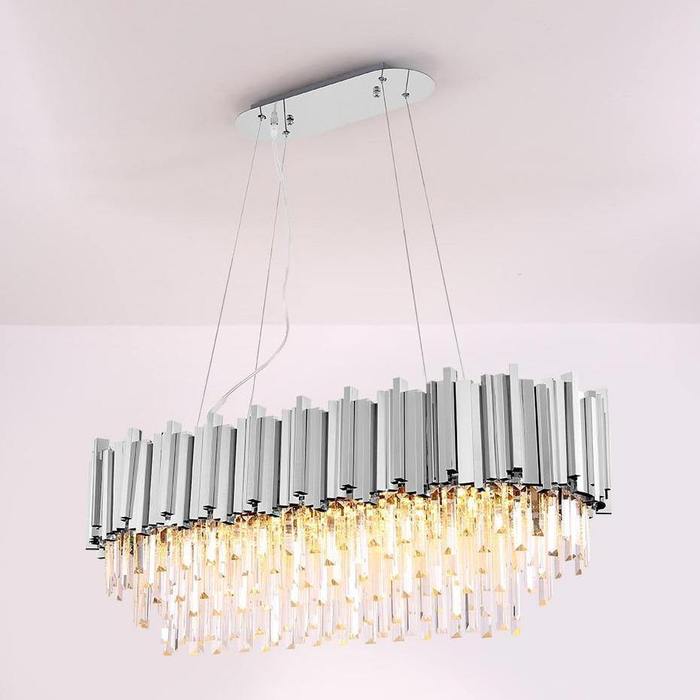 Enoch Crystal Dining Room Chandelier Chorme - 31"LChorme - Jecanoli