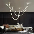 Esle Modern Pearl Necklace Chandelier - Black17 light - Manor Lights
