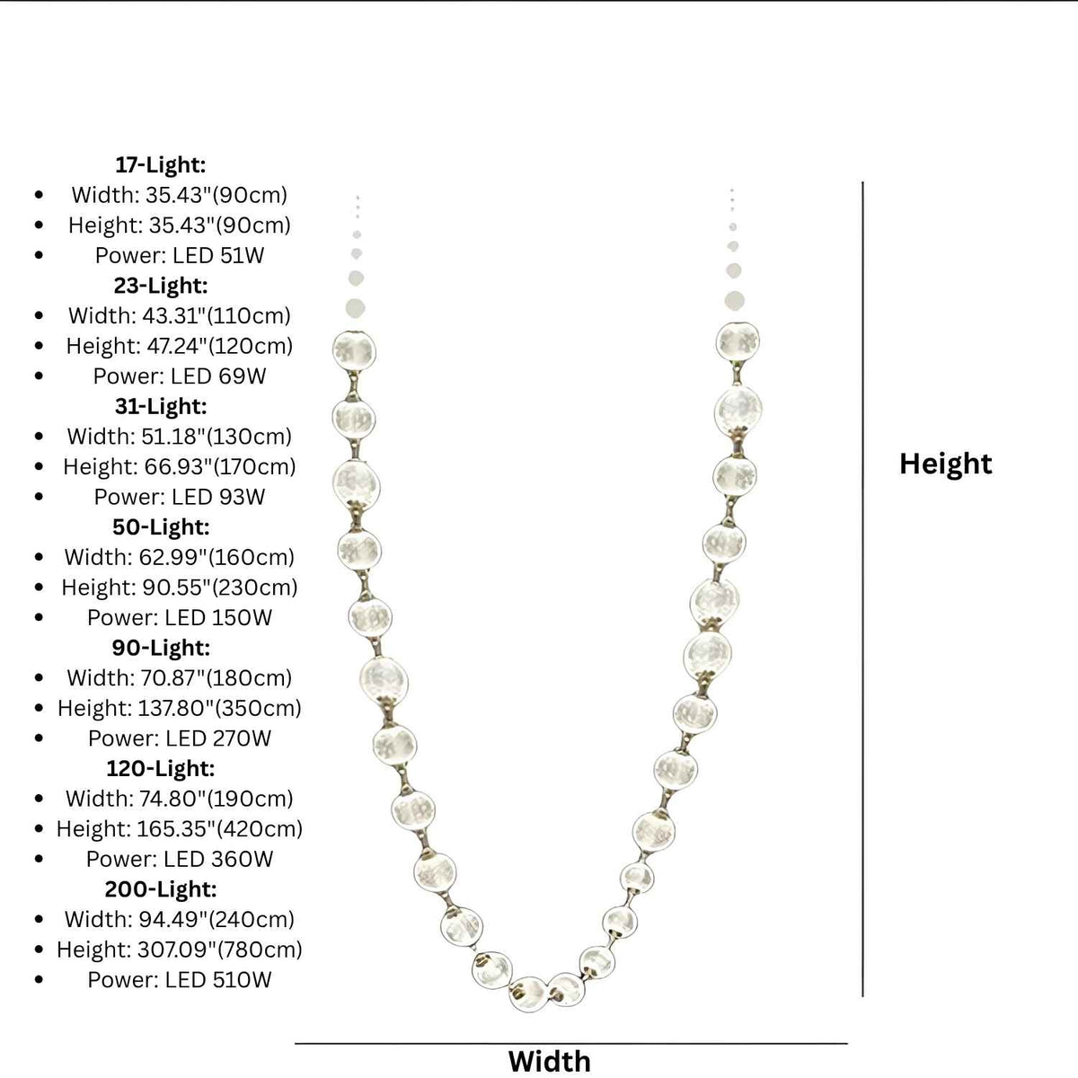 Esle Modern Pearl Necklace Chandelier - Black17 light - Manor Lights