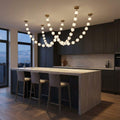 Esle Modern Pearl Necklace Chandelier - Black17 light - Manor Lights