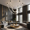 Esle Modern Pearl Necklace Chandelier - Black17 light - Manor Lights