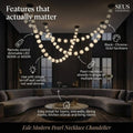 Esle Modern Pearl Necklace Chandelier - Black17 light - Manor Lights