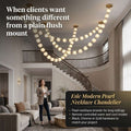 Esle Modern Pearl Necklace Chandelier - Black17 light - Manor Lights