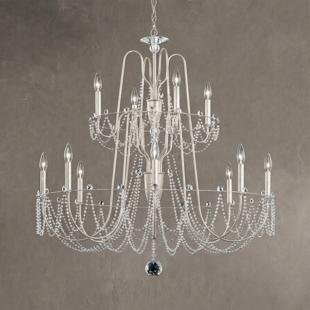Esmeralda 2-Tier Crystal Chandelier 37"