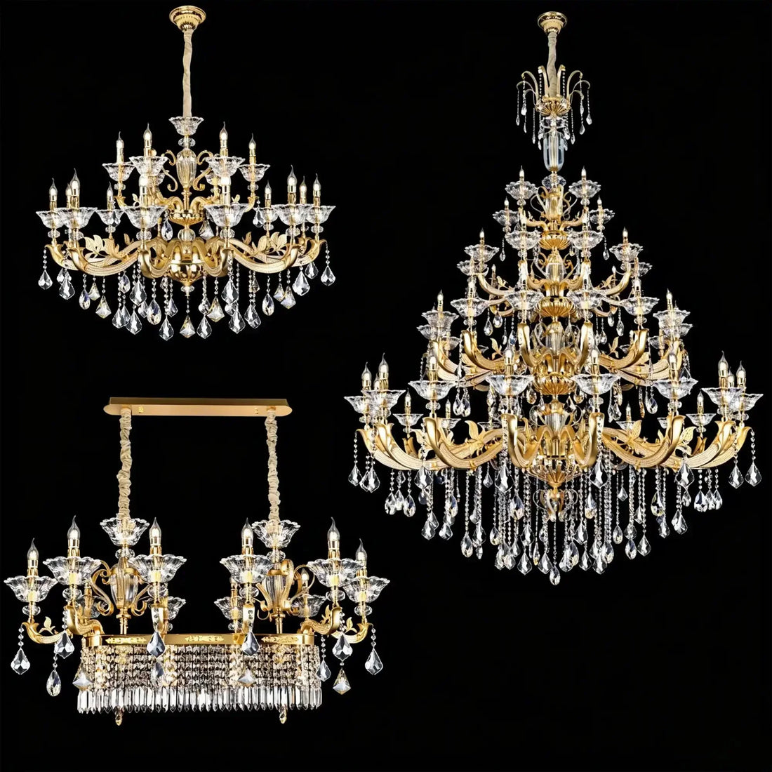 Eternal Baroque Revival Chandelier Series with Diamond - Inspired Crystal - Studded Light Arms - 6 Lights/D28.35"*H24.80"(D72cm*H63cm)Warm Light - Jecanoli