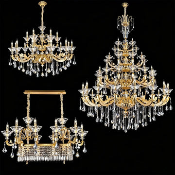 Eternal Baroque Revival Chandelier Series with Diamond - Inspired Crystal - Studded Light Arms - 6 Lights/D28.35"*H24.80"(D72cm*H63cm)Warm Light - Jecanoli