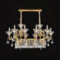 Eternal Baroque Revival Chandelier Series with Diamond - Inspired Crystal - Studded Light Arms - 13 Lights/Rectangular/L48.03