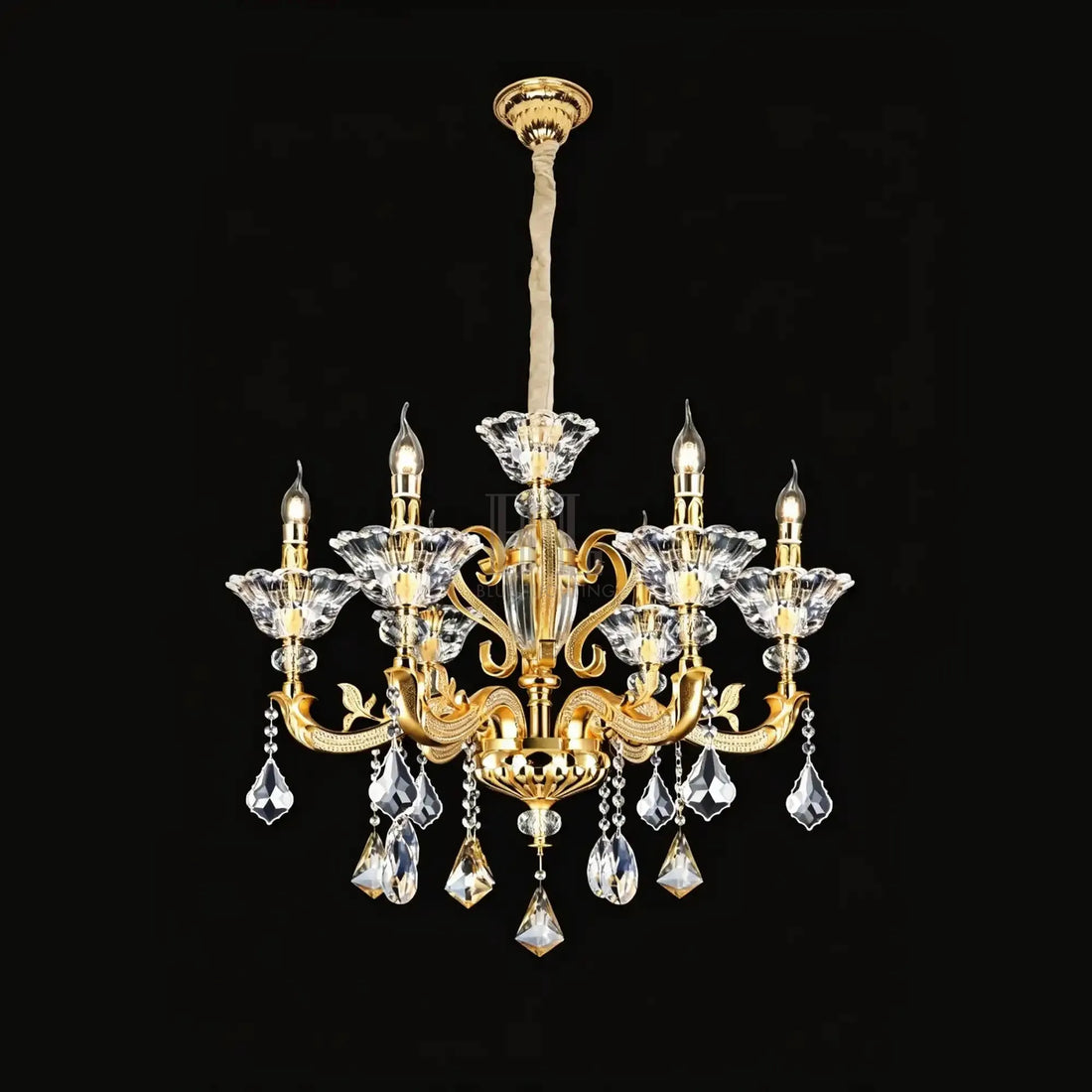 Eternal Baroque Revival Chandelier Series with Diamond - Inspired Crystal - Studded Light Arms - 6 Lights/D28.35"*H24.80"(D72cm*H63cm)Warm Light - Jecanoli
